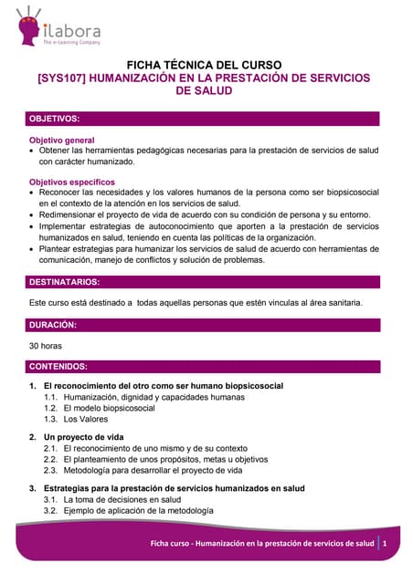 Curso online humanizacion en la pre...