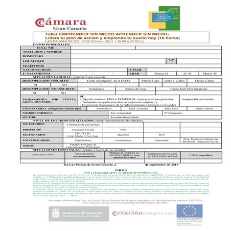 Ficha inscripcion emprendedores felices 17 20 oct 2011