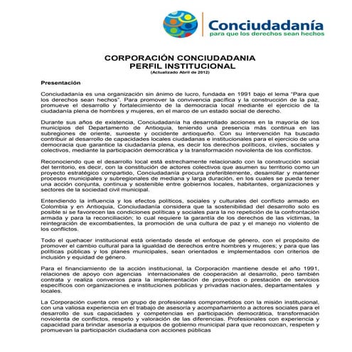 Ficha institucional conciudadanía
