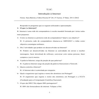 Ficha introdução a internet  9º2ª s...