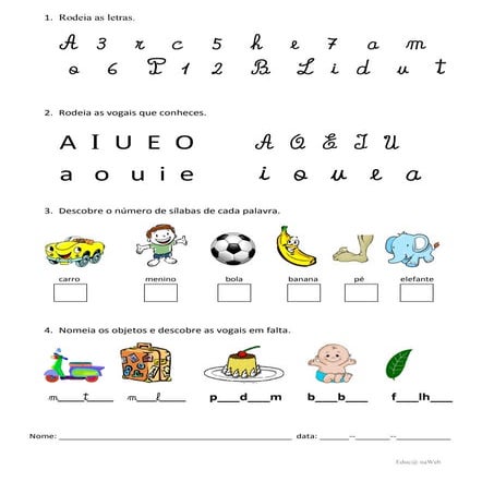 Ficha letras e sílabas