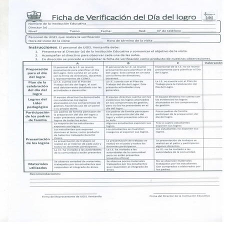 Ficha logro ugel ventanilla