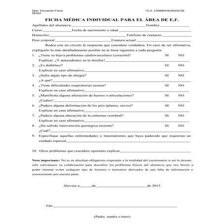 Ficha medica alumnos