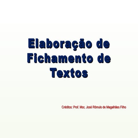 Fichamento de Texto