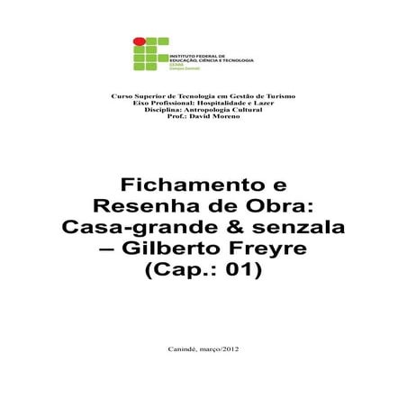 Fichamento e resenha   casa grande e senzala