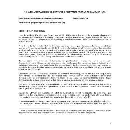 Ficha mobile marketing
