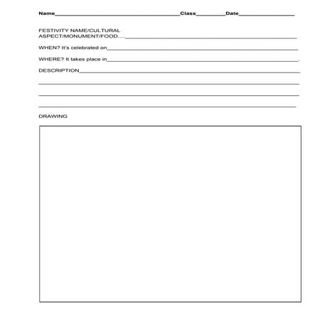 festivity worksheet