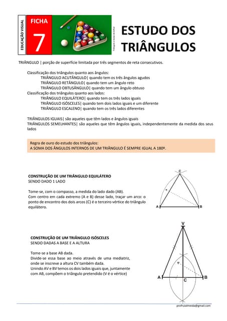 Ficha nº 7 estudo dos triângulos
