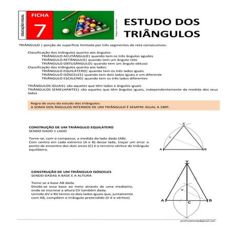 Ficha nº 7 estudo dos triângulos | PDF