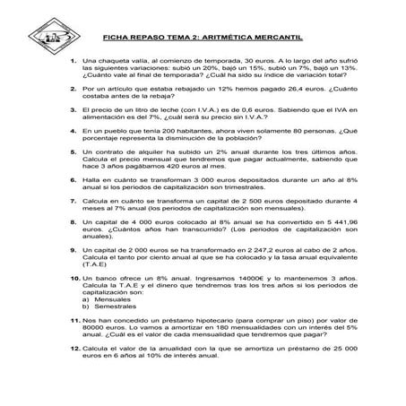 aritmética mercantil