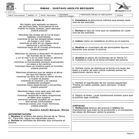 Ficha rimas de becquer