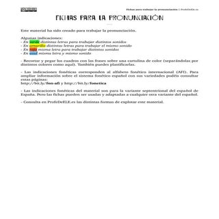 Fichas pronunciación