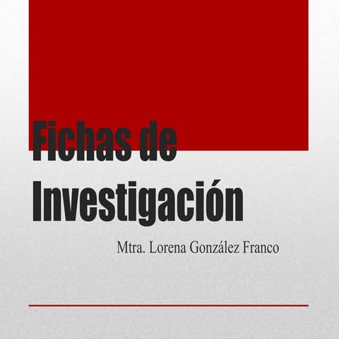 Fichas de investigación