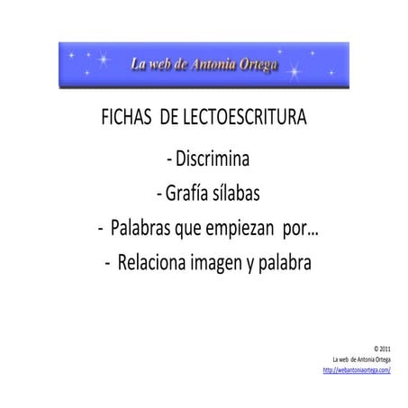 Fichas de lectoescritura I