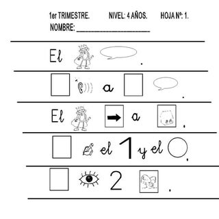 Fichas de lectura de 4 años