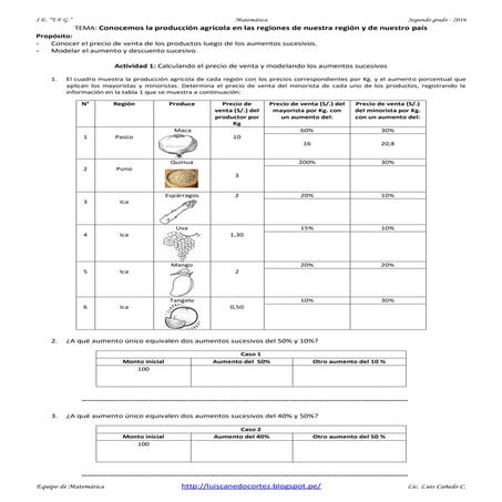 Fichas de trabajo 1 2-3-4 segundo año