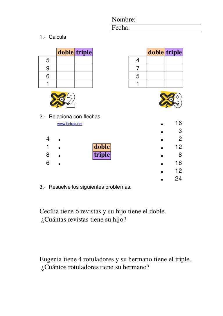 Fichas doble y_triple_de_un_numero