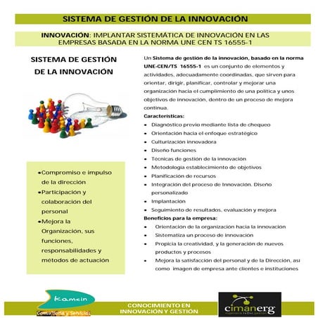 IMPLANTACIÓN DE UN SISTEMA DE GESTIÓN DE LA INNOVACIÓN