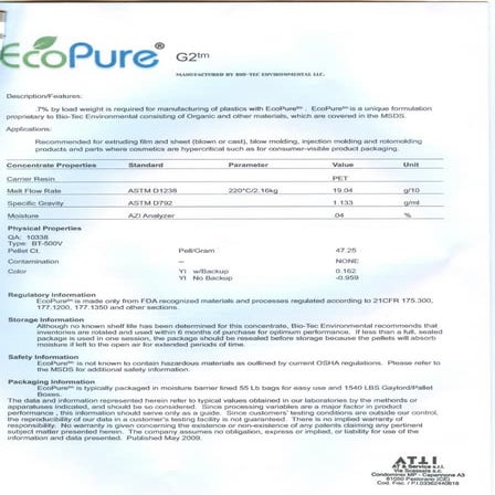 Ficha técnica  ecopure G2