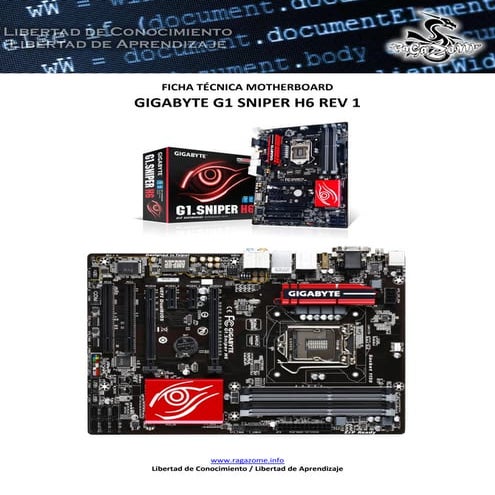 Ficha Técnica Motherboard Gigabyte G1-Sniper-H6 Rev 1.0