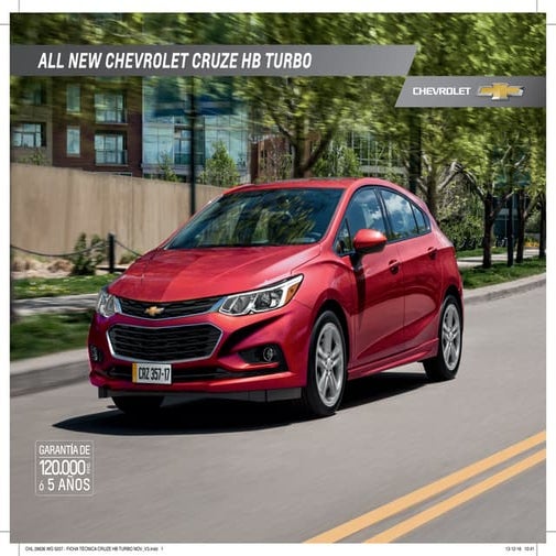 Ficha Técnica Chevrolet Cruze 1.4  HB Turbo MY17