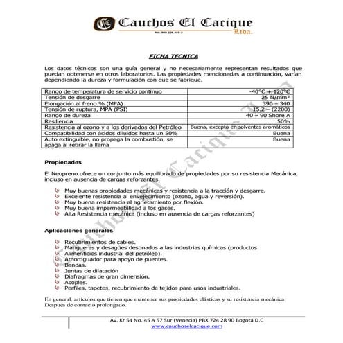 Ficha tecnica de neopreno  _2