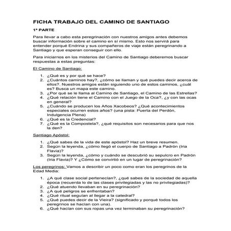 Ficha Trabajo Camino de Santiago