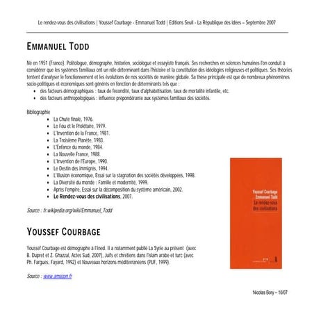 Fiche Lecture  Lerendezvousdescivilisations