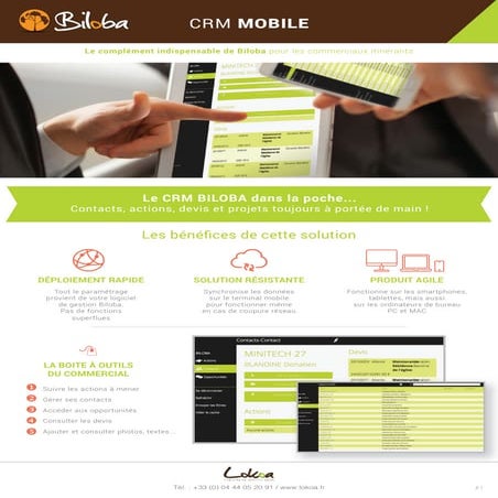CRM Mobile par affaire - Biloba