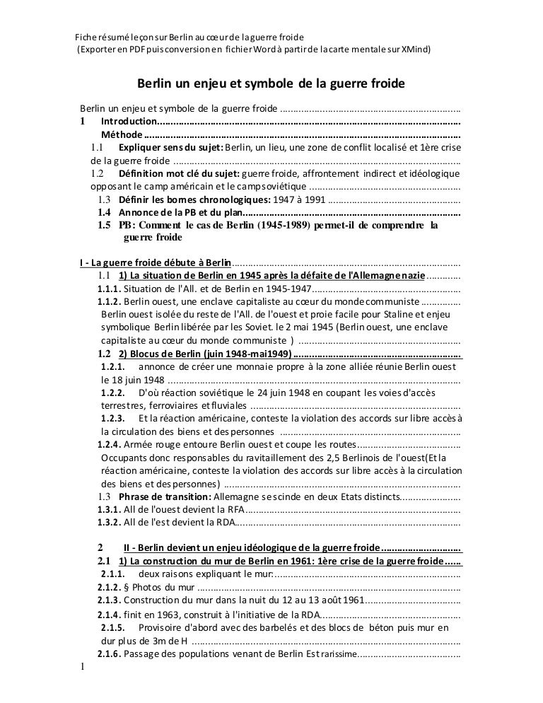 Berlin symbole de la guerre froide dissertation