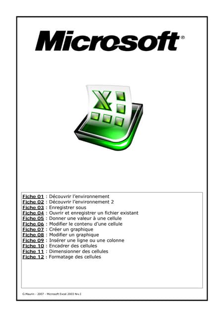 Fiches Pratiques Excel 2007