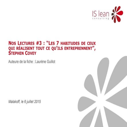Nos lectures #3 : Les 7 habitudes de ceux qui réalisent tout ce qu'ils entrep...