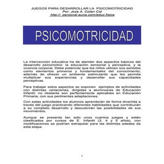 Fichero De Juegos De Psicomotricidad