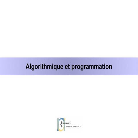Algorithme et Programmation | PDF