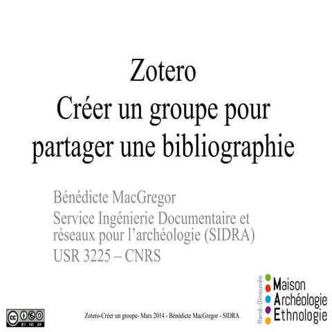 Zotero :  créer un groupe pour partager une bibliographie