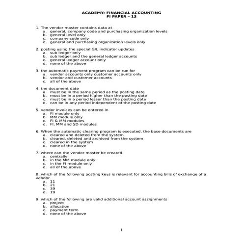 Fico interview questions set 13