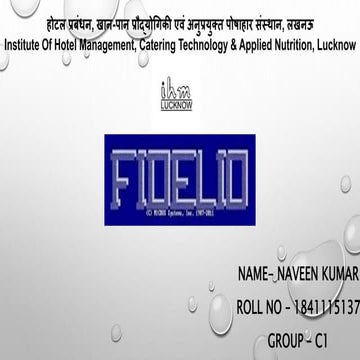 Fidelio property management system | PPTX