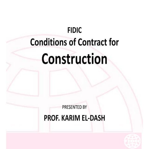 Fidic conditions of contract presentation
