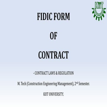 Fidic Form of Contract.