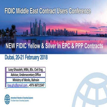 FIDIC 2017 Yellow and Silver in EPC and PPP Contracts