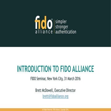 Introduction to FIDO Alliance