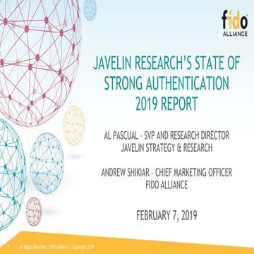 Javelin Research's State of Strong Authentication 2019 Report Webinar 