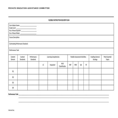 Comprehensive Flexible Instruction Delivery Plan for Core Subjects | DOCX