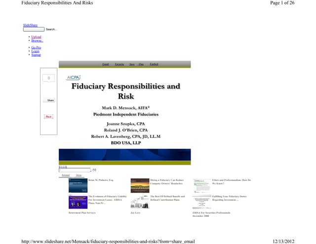 Fiduciary responsibilities-an