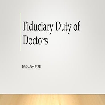 Fiduciary Duty - Case Studies