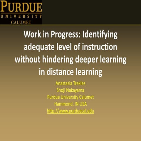Identifying adequate level of instruction without hindering deeper learning i...