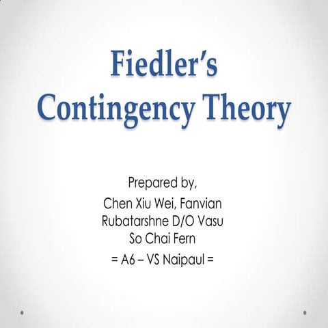 Fiedler’s Theory