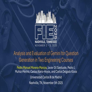 Question Generation LLM Gemini - Conference presentation - FIE 2025