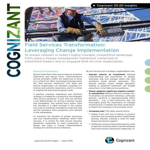 Field Services Transformation: Leveraging Change Implementation