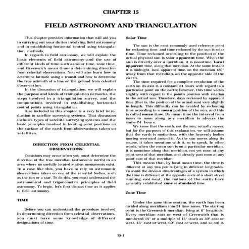 Field astronomy and triangulation